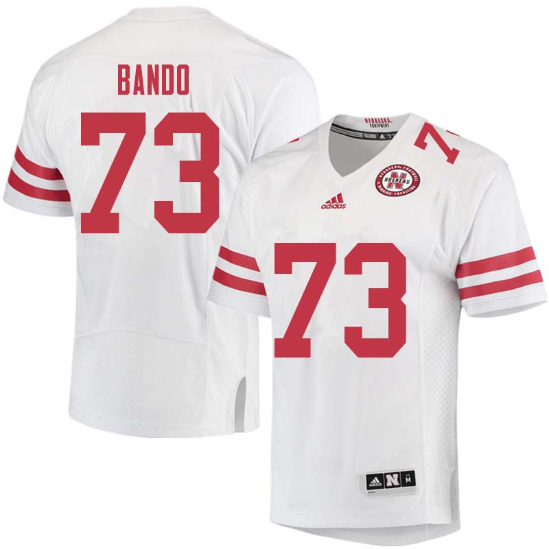 Men #73 Broc Bando Nebraska Cornhuskers College Football Jerseys Sale-White